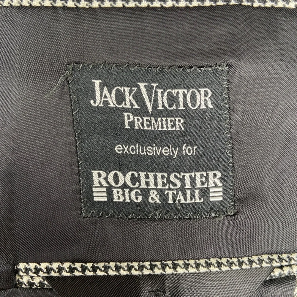 Jack Victor Blazer Mens 54L Grey Houndstooth Loro Piana Cashmere Sport Coat